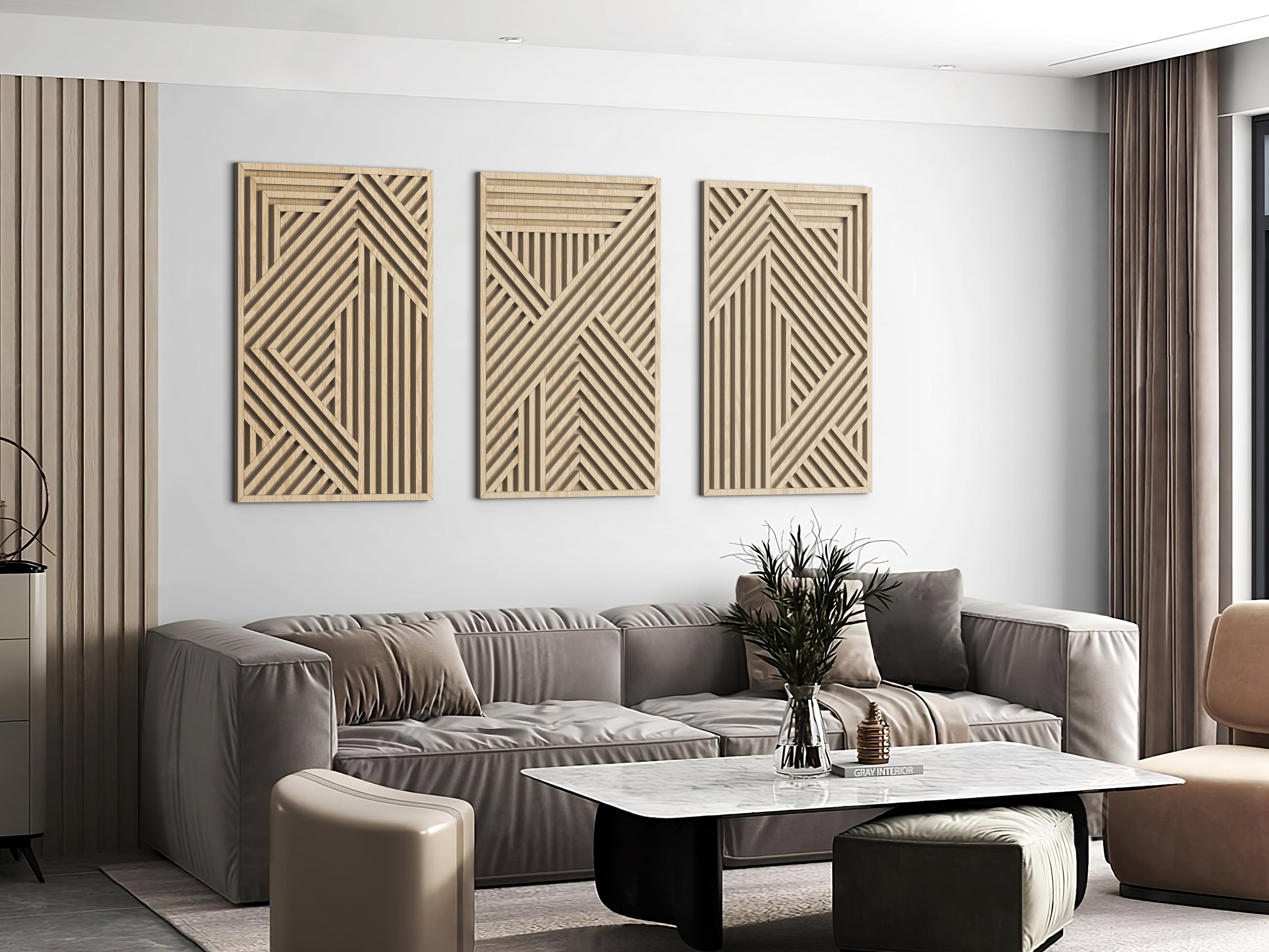 Wood wall art - Geometric wood wall decor - Abstract wall art