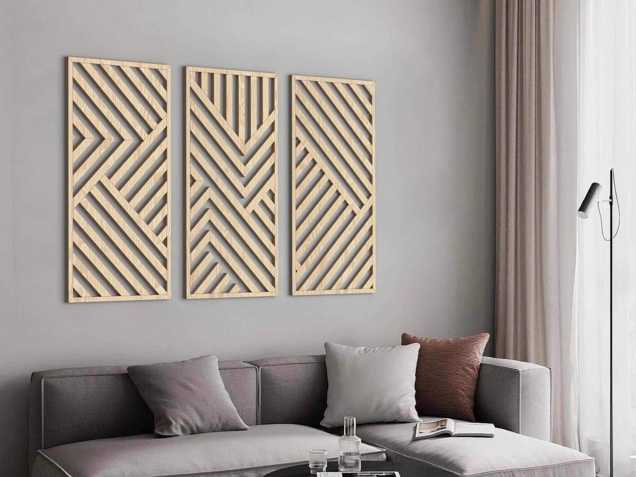 Wood wall art - Geometric wood wall decor - Abstract wall art