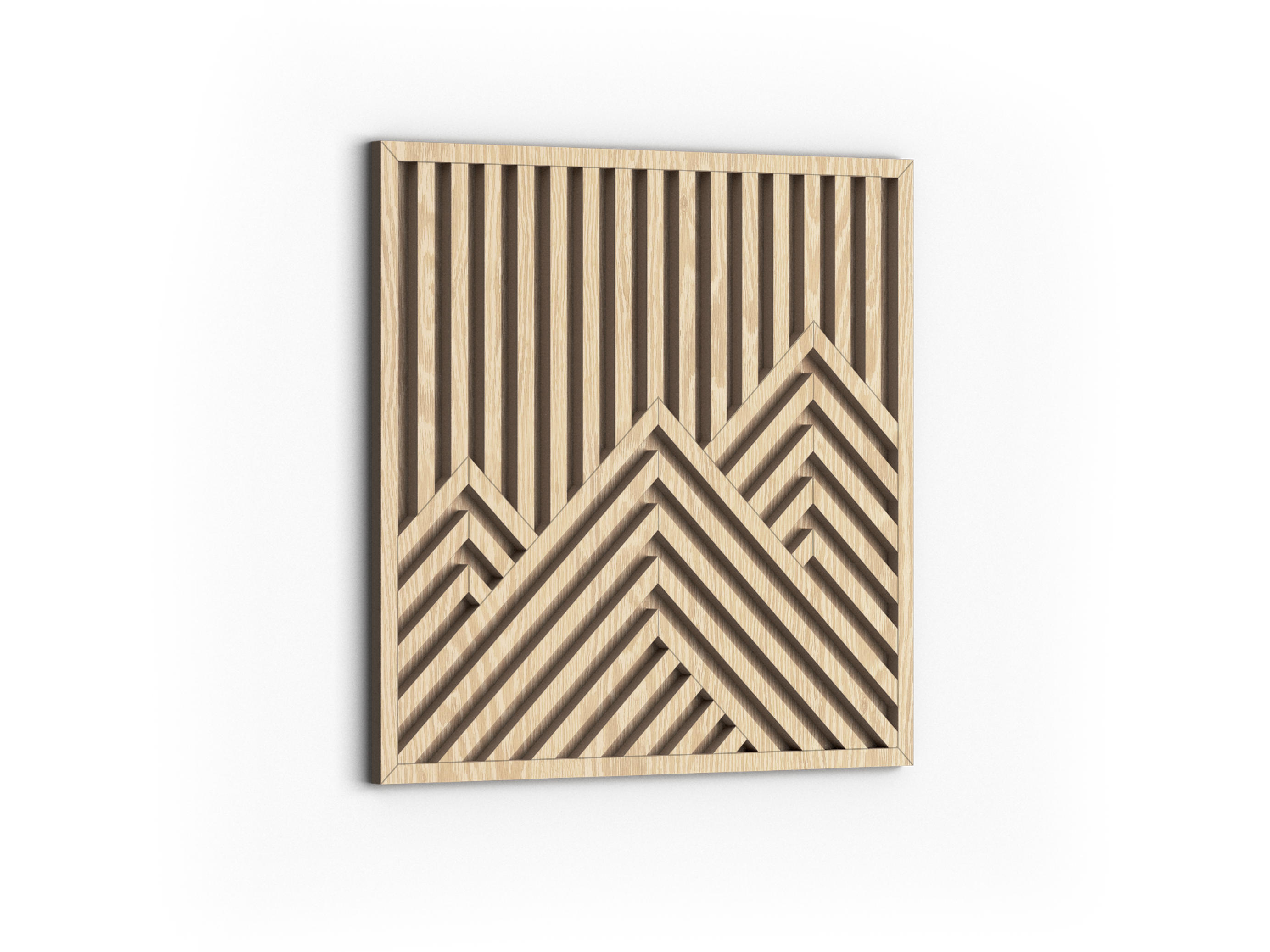 Wood wall art - Geometric wood wall decor - Mountains wall art