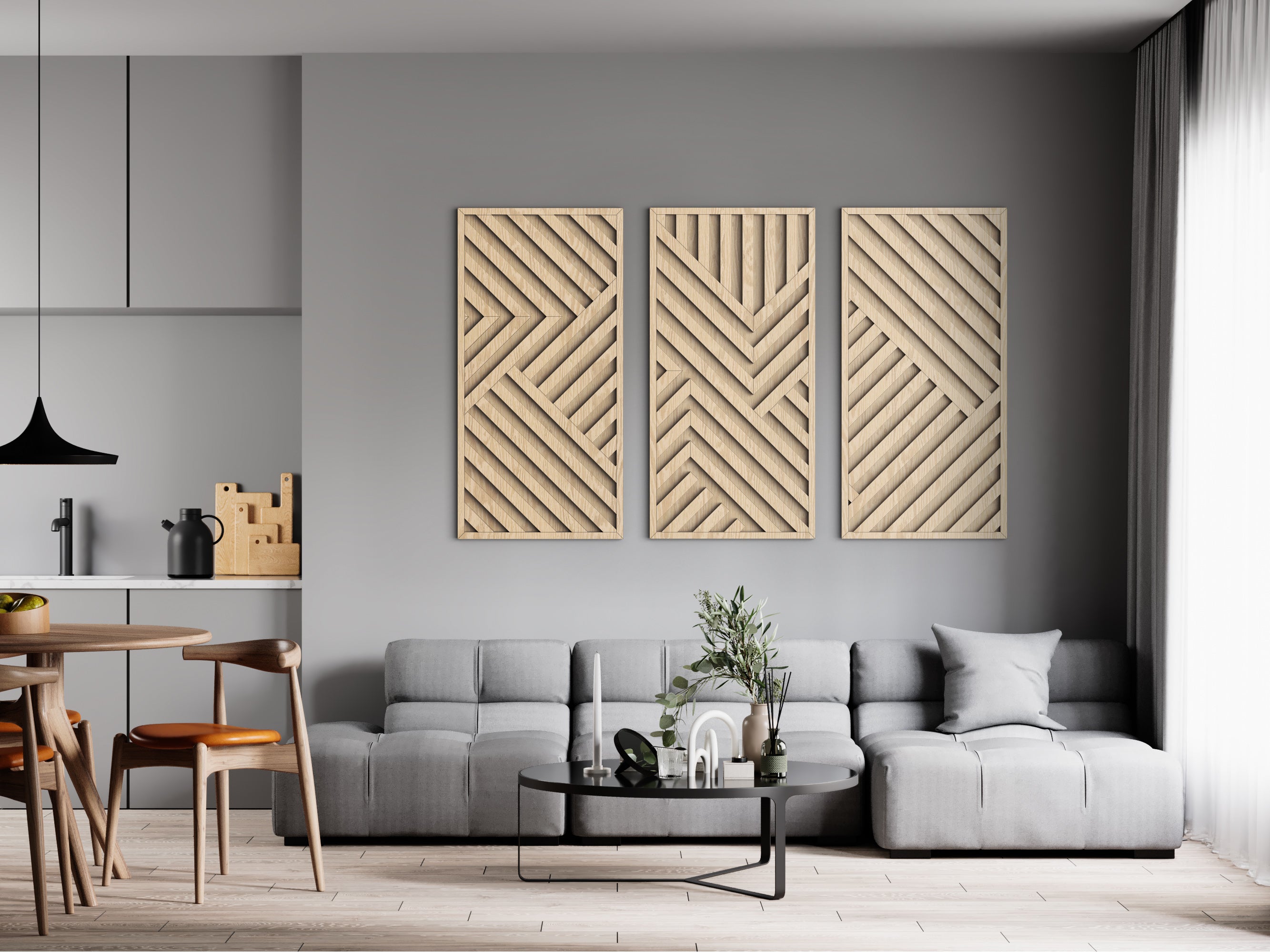 Wood wall art - Geometric wood wall decor - Abstract wall art