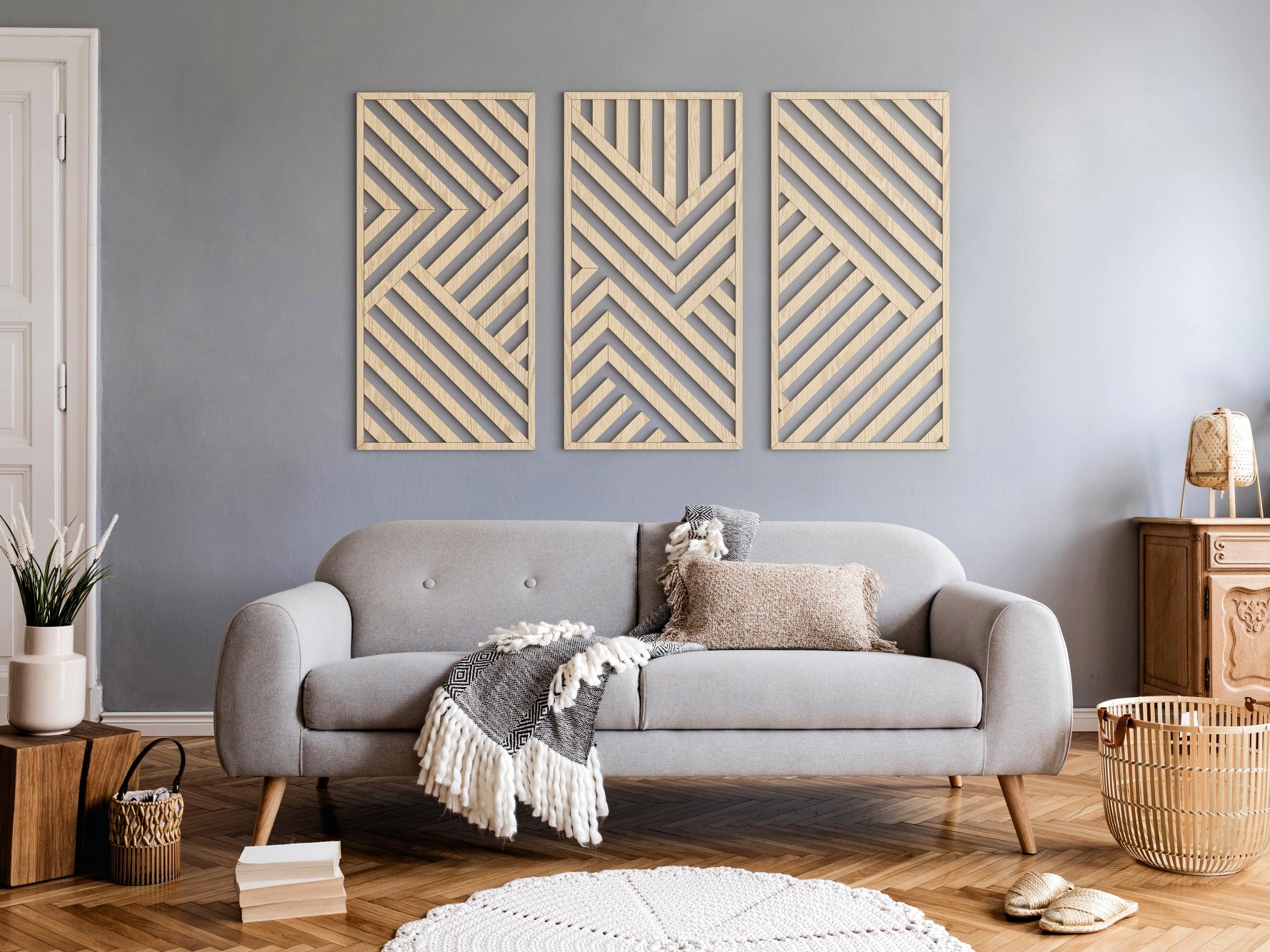 Wood wall art - Geometric wood wall decor - Abstract wall art