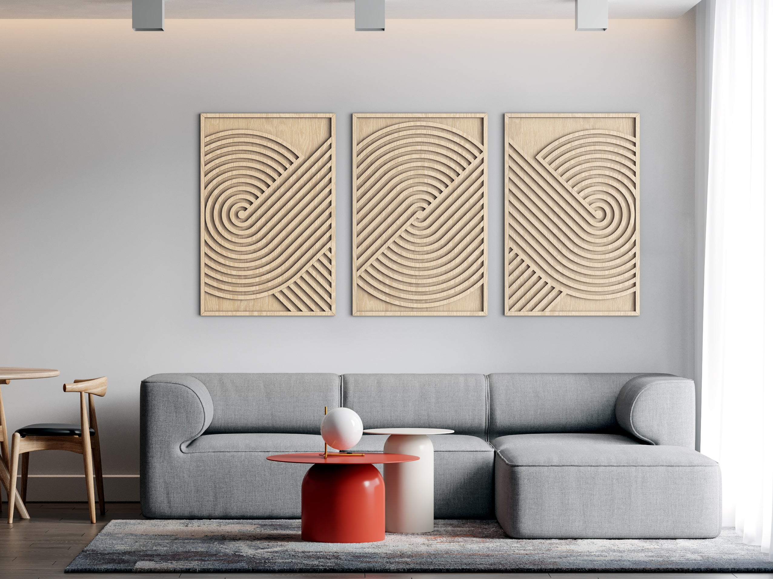 Wood wall art - Geometric wood wall decor - Minimalist wall art