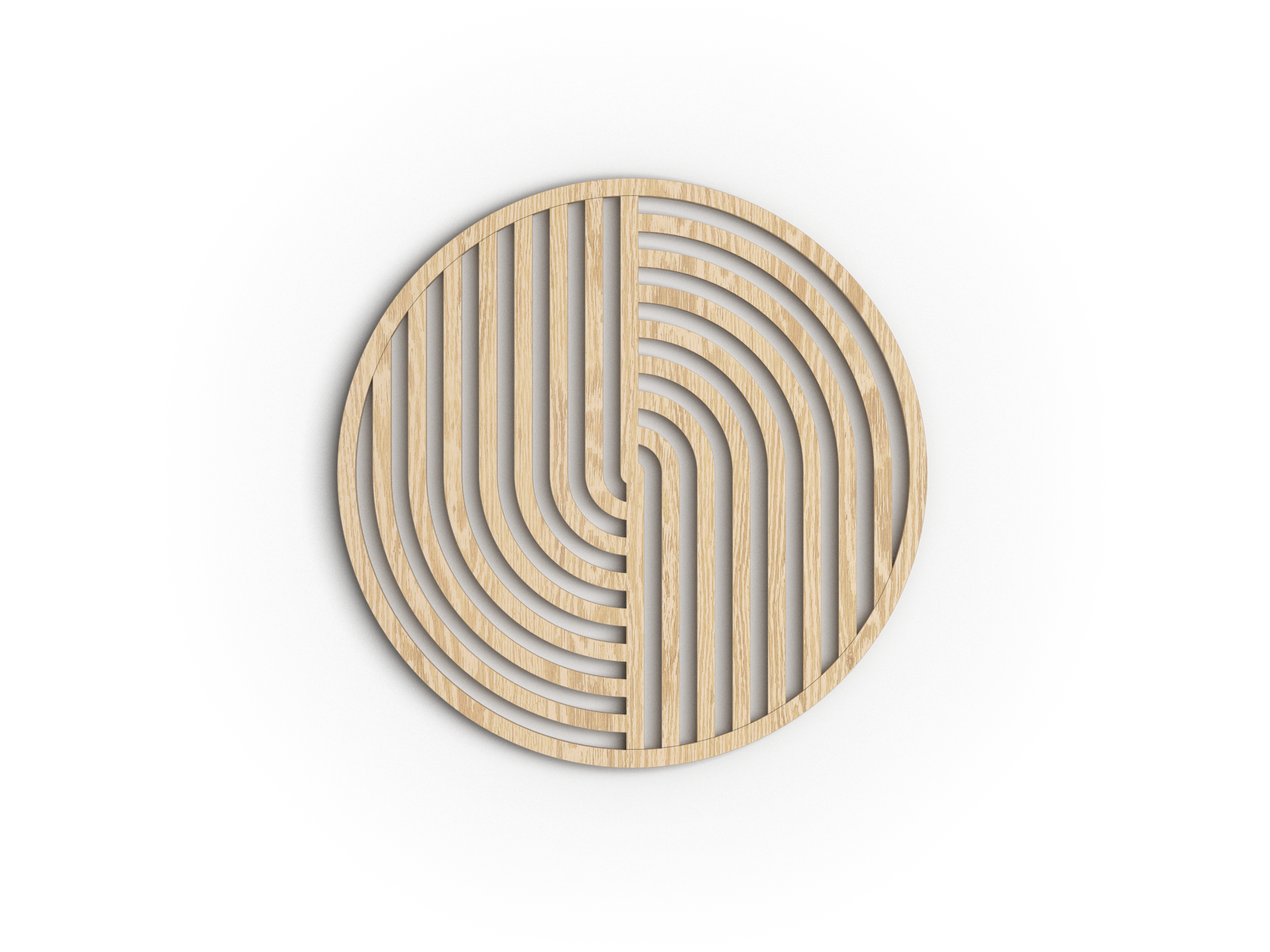 Wood wall art - Geometric wood wall decor - Round wall art