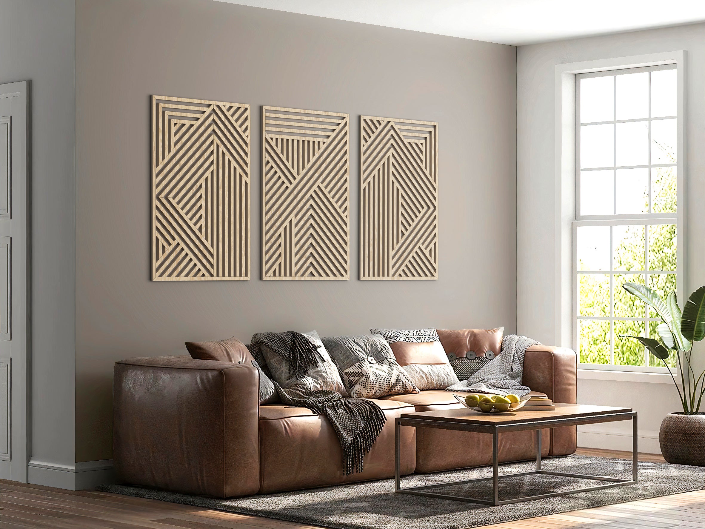 Wood wall art - Geometric wood wall decor - Abstract wall art