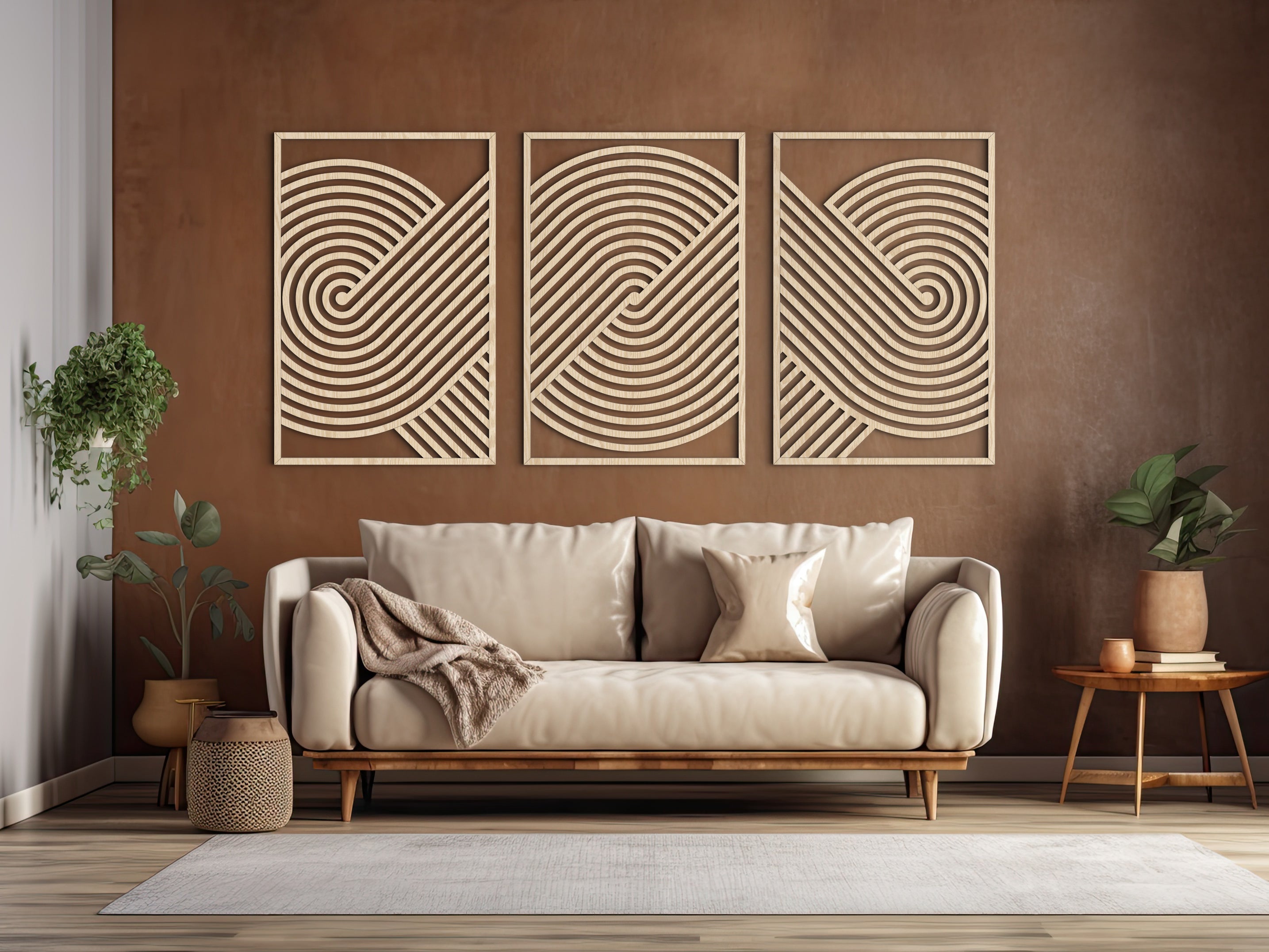 Wood wall art - Geometric wood wall decor - Minimalist wall art