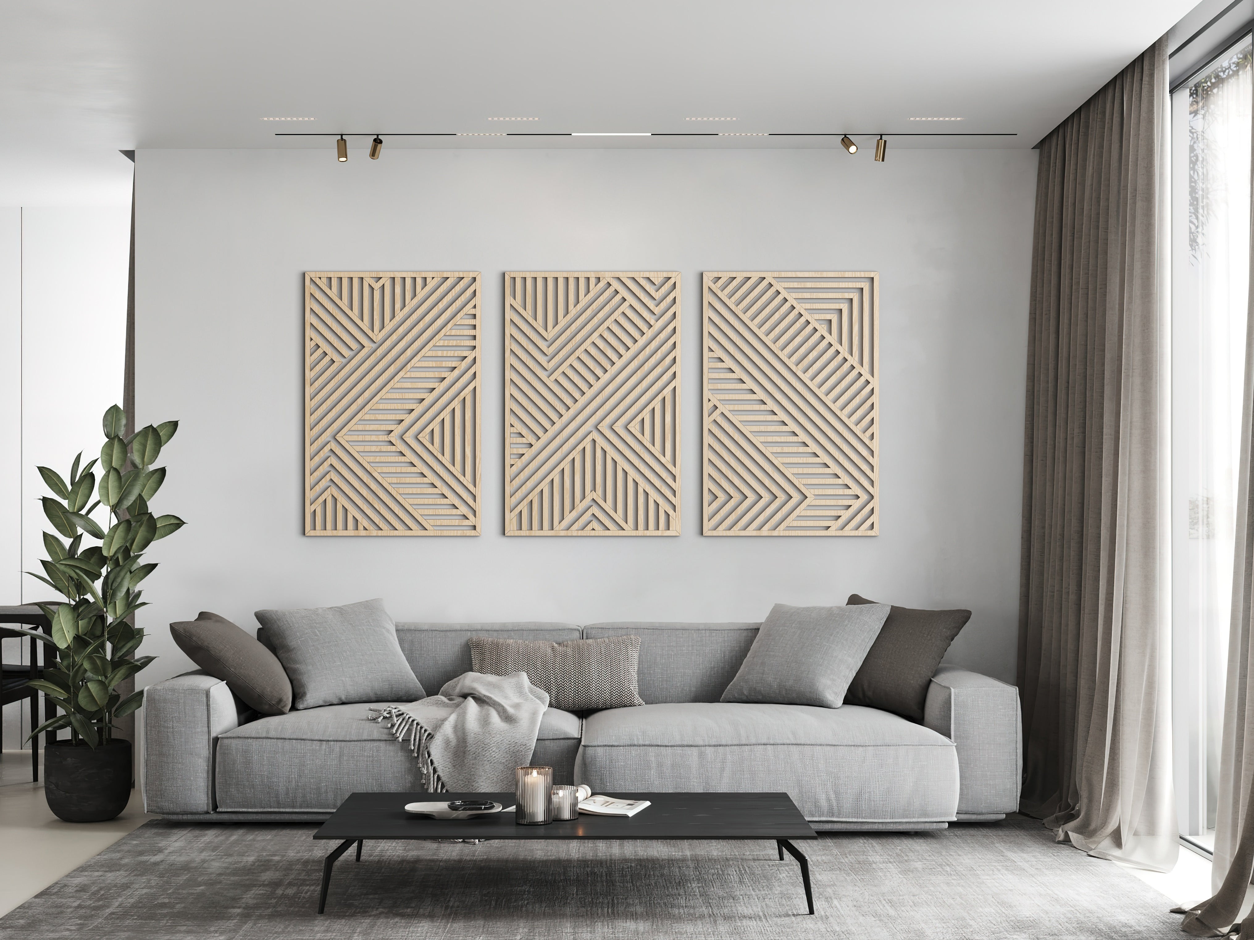 Wood wall art - Geometric wood wall decor - Abstract wall art