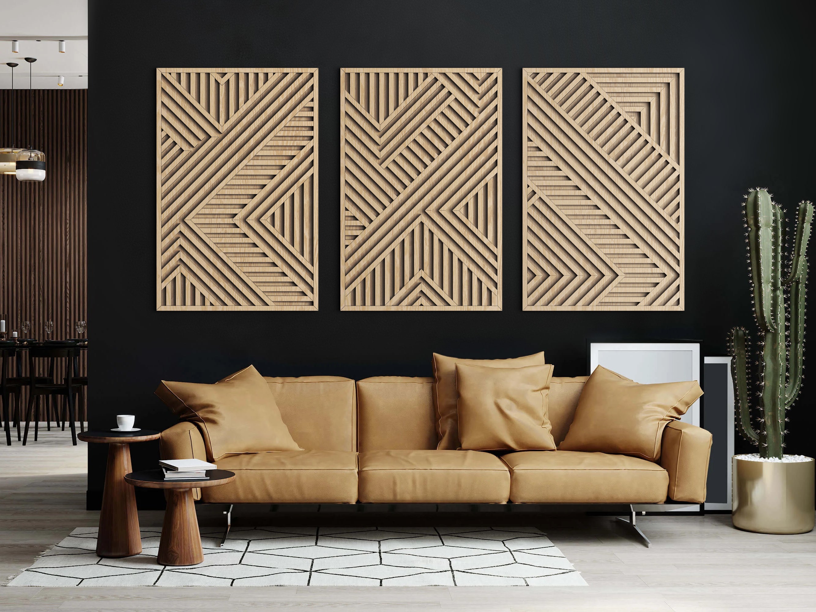 Wood wall art - Geometric wood wall decor - Abstract wall art