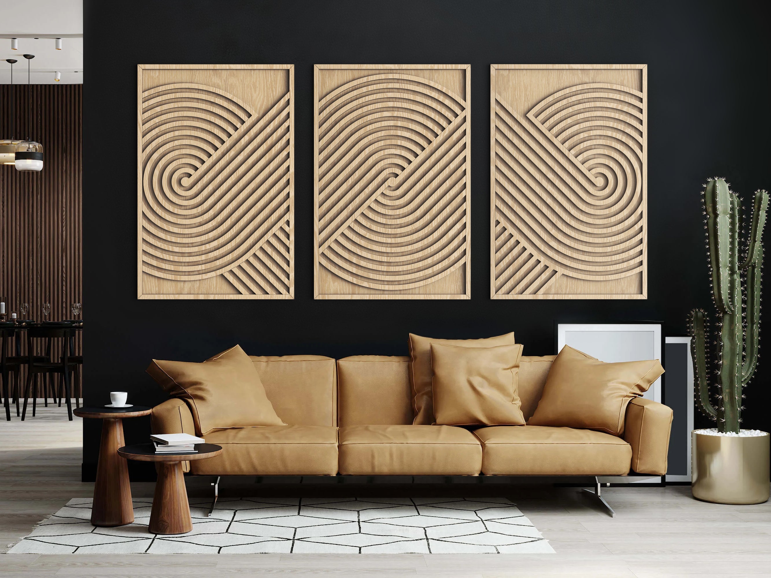 Wood wall art - Geometric wood wall decor - Minimalist wall art