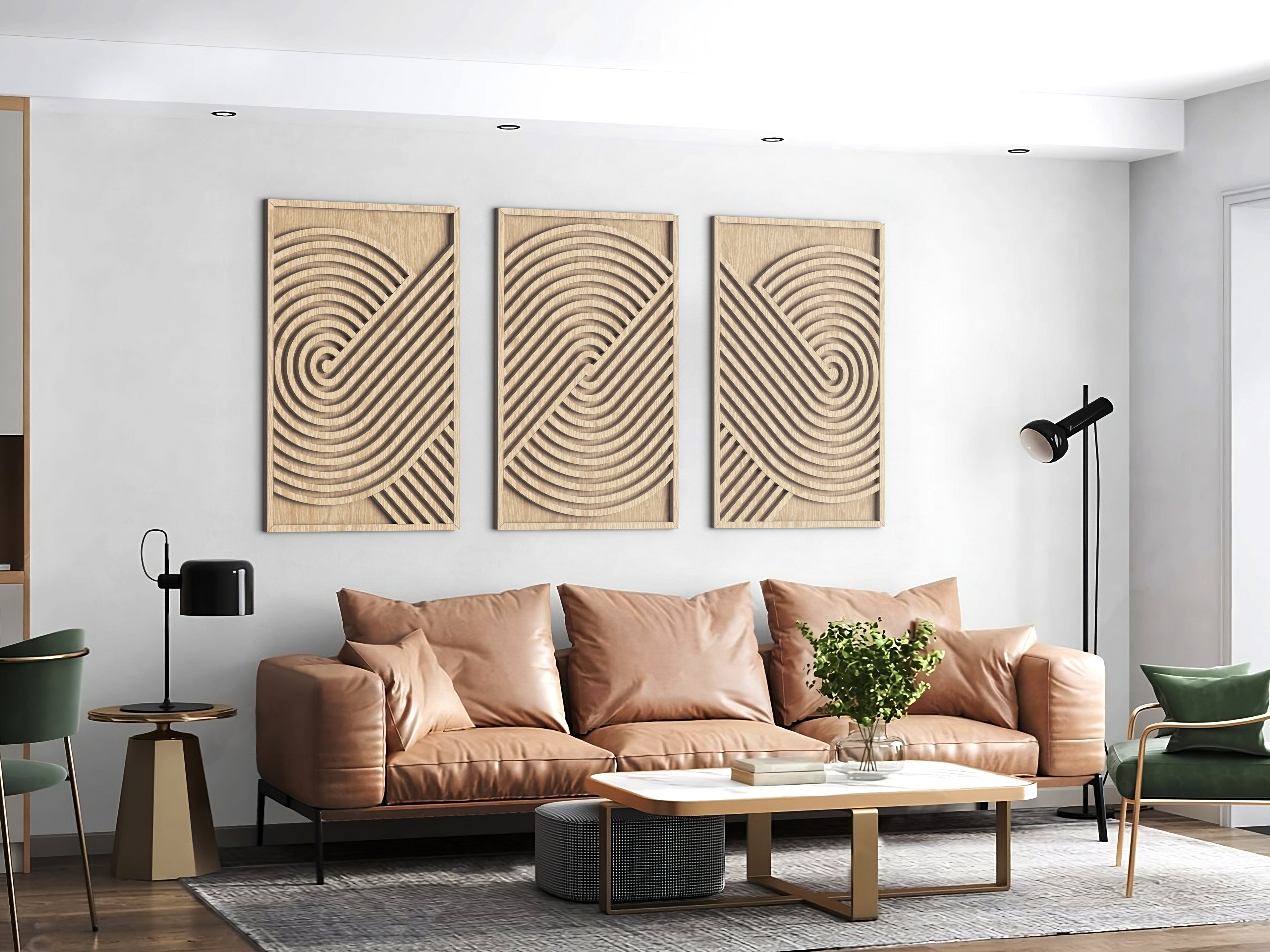 Wood wall art - Geometric wood wall decor - Minimalist wall art
