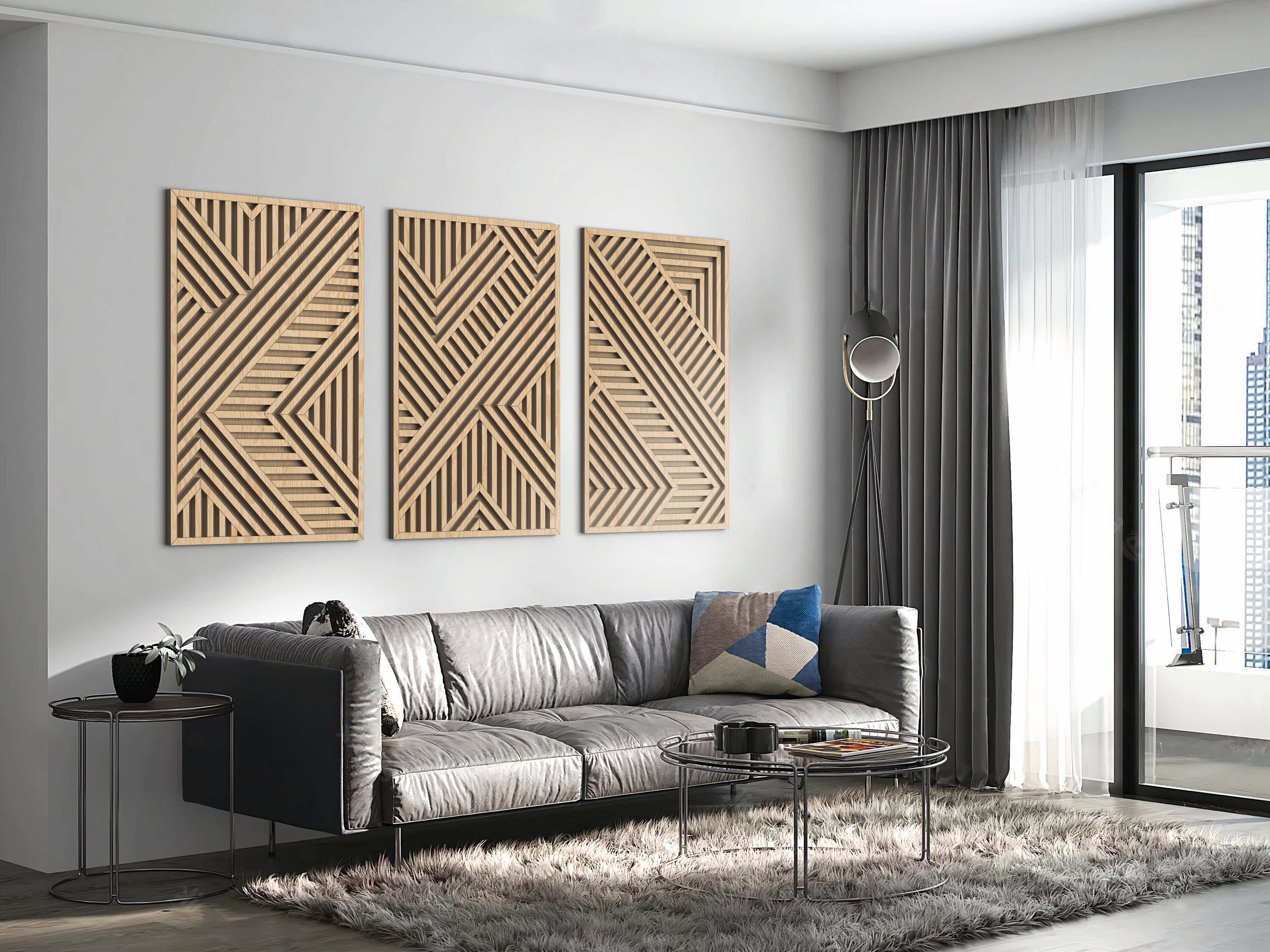 Wood wall art - Geometric wood wall decor - Abstract wall art