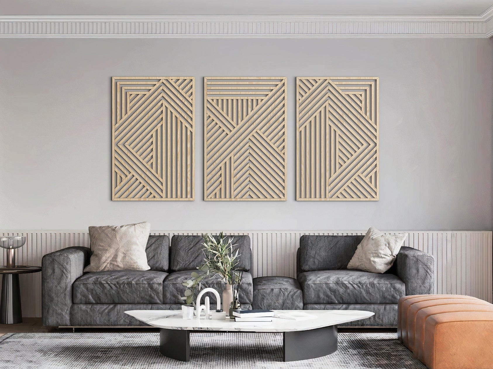 Wood wall art - Geometric wood wall decor - Abstract wall art