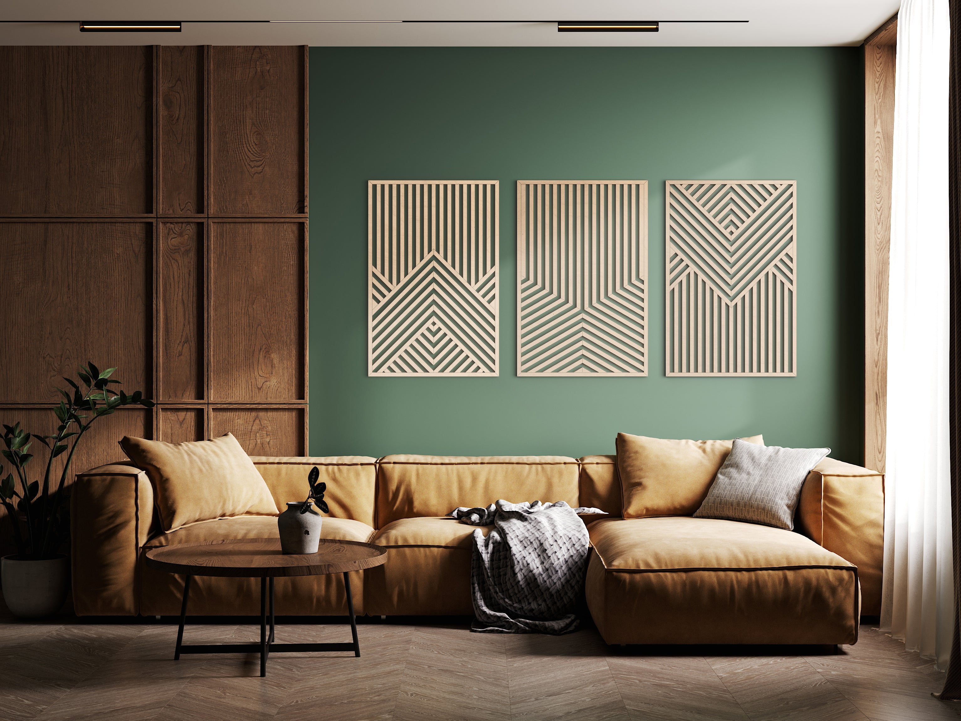 Wood wall art - Geometric wood wall decor - Minimalist wall art