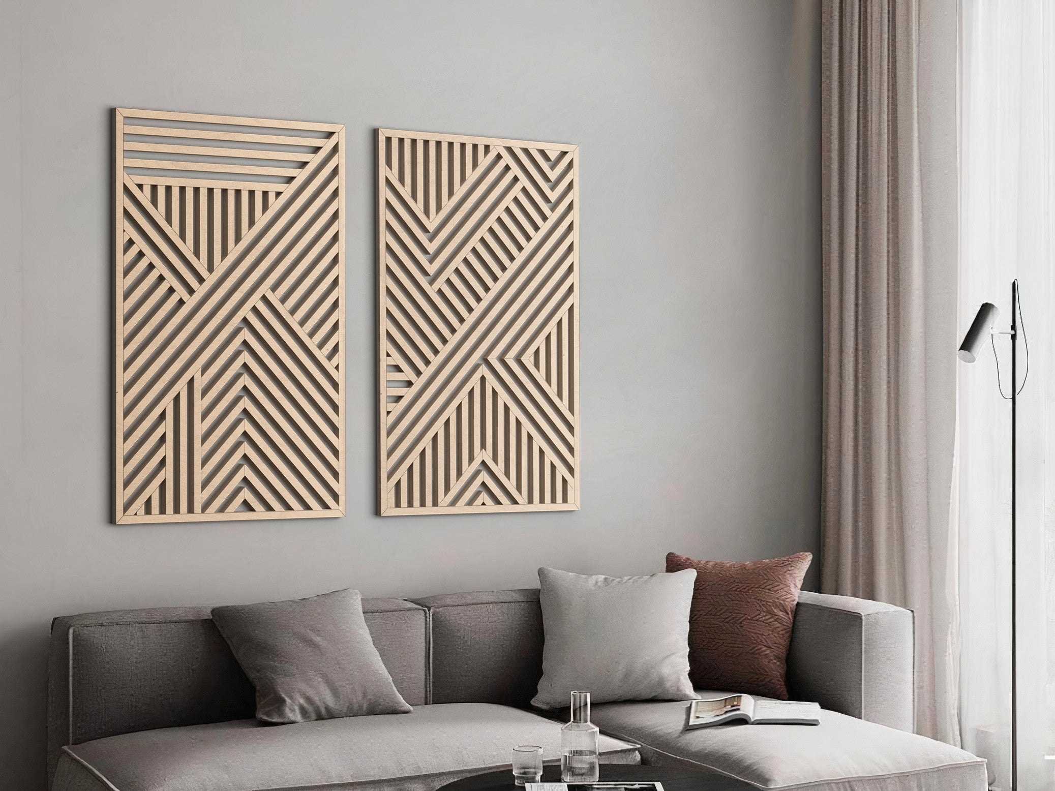 Wood wall art - Geometric wood wall decor - Abstract wall art
