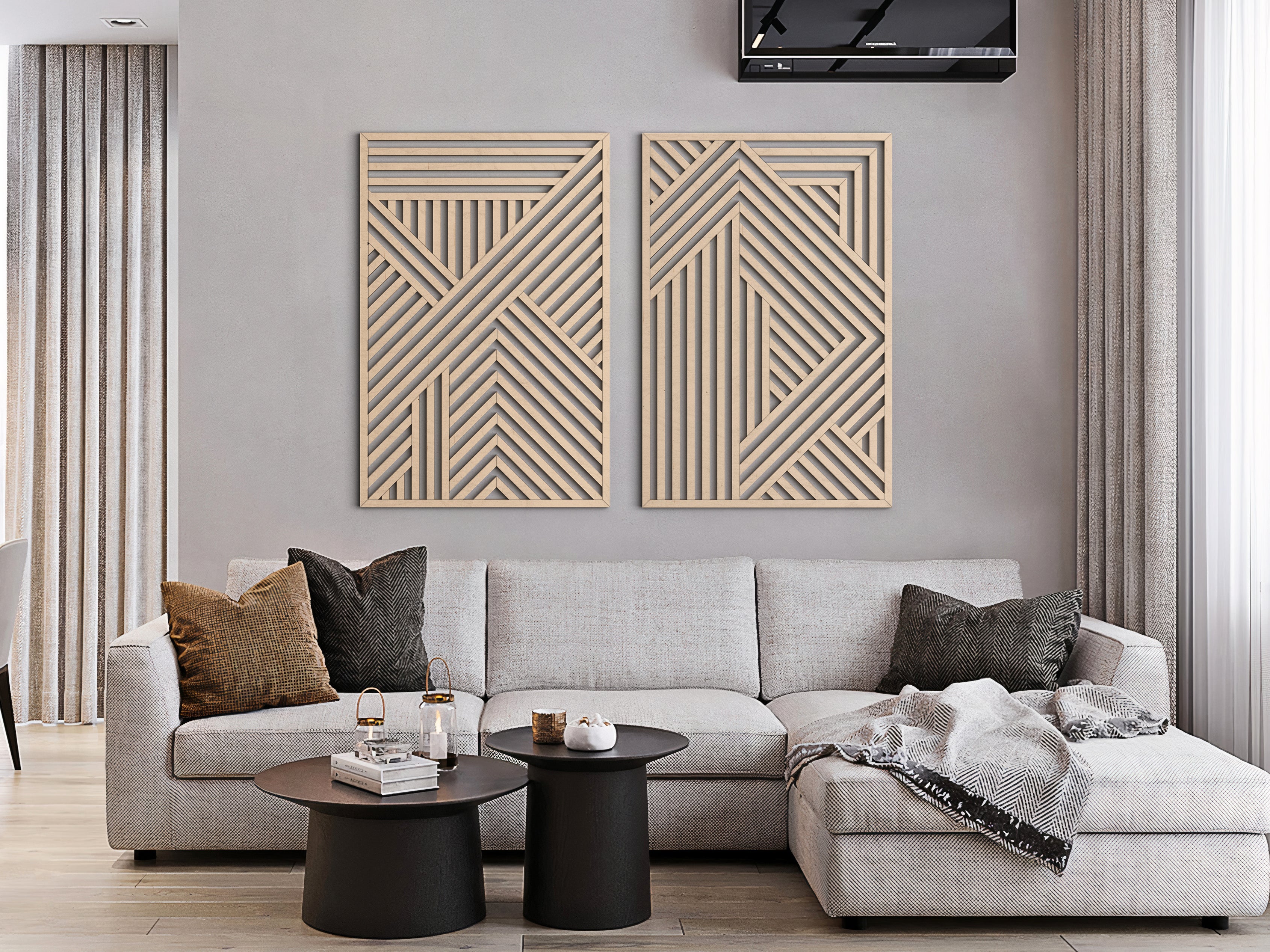 Wood wall art - Geometric wood wall decor - Abstract wall art