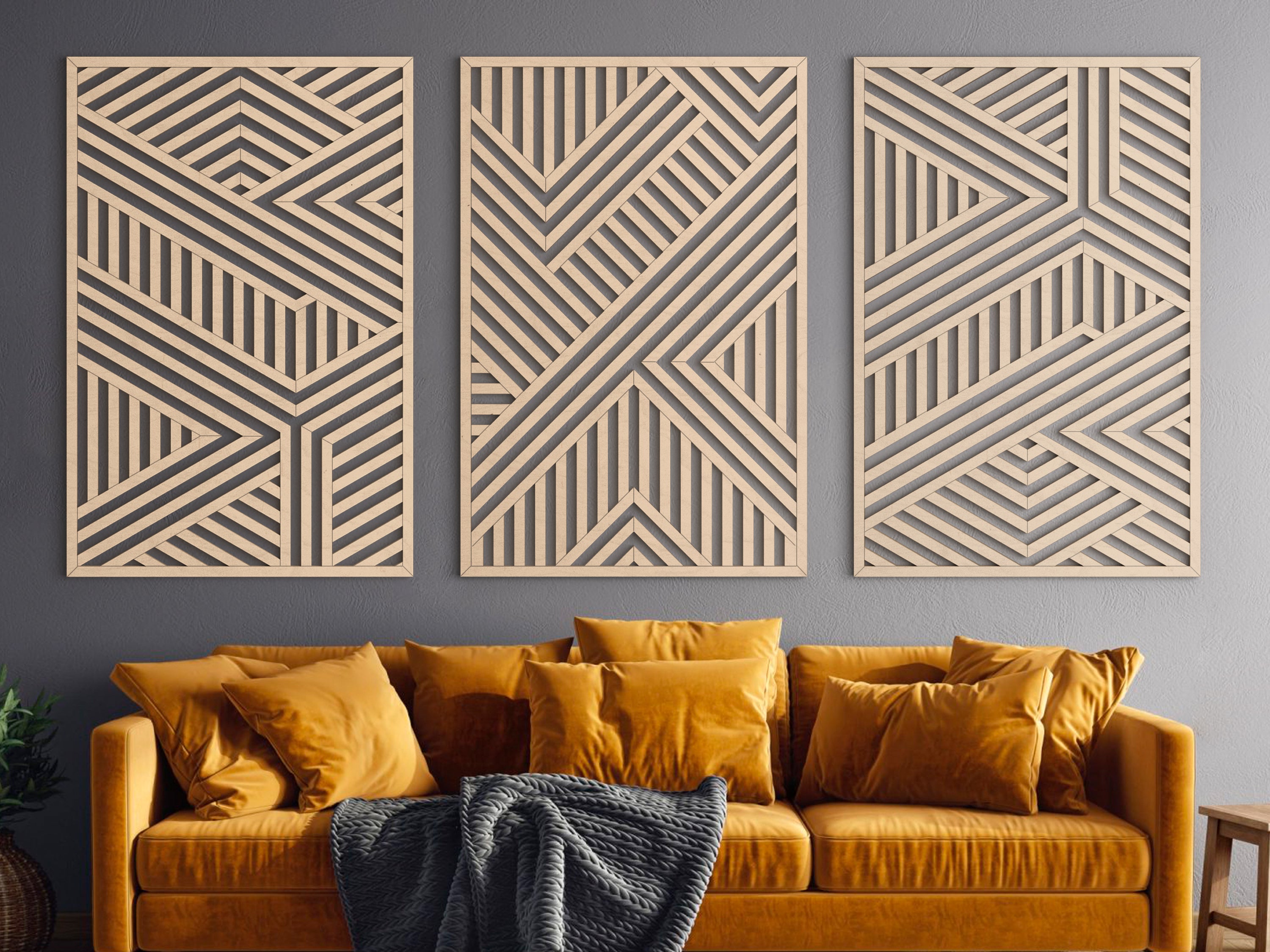 Wood wall art - Geometric wood wall decor - Abstract wall art