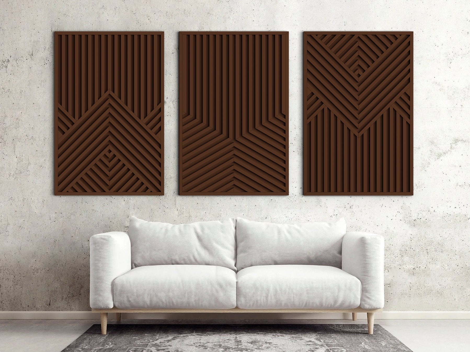 Wood wall art - Geometric wood wall decor - Minimalist wall art