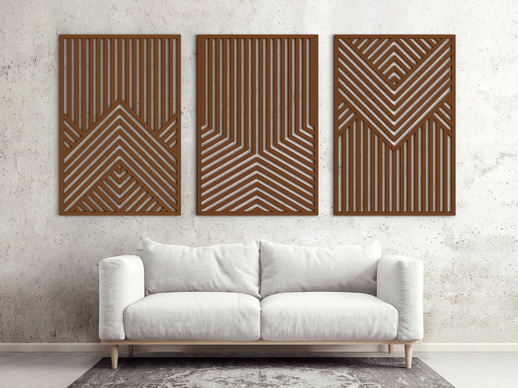 Wood wall art - Geometric wood wall decor - Minimalist wall art