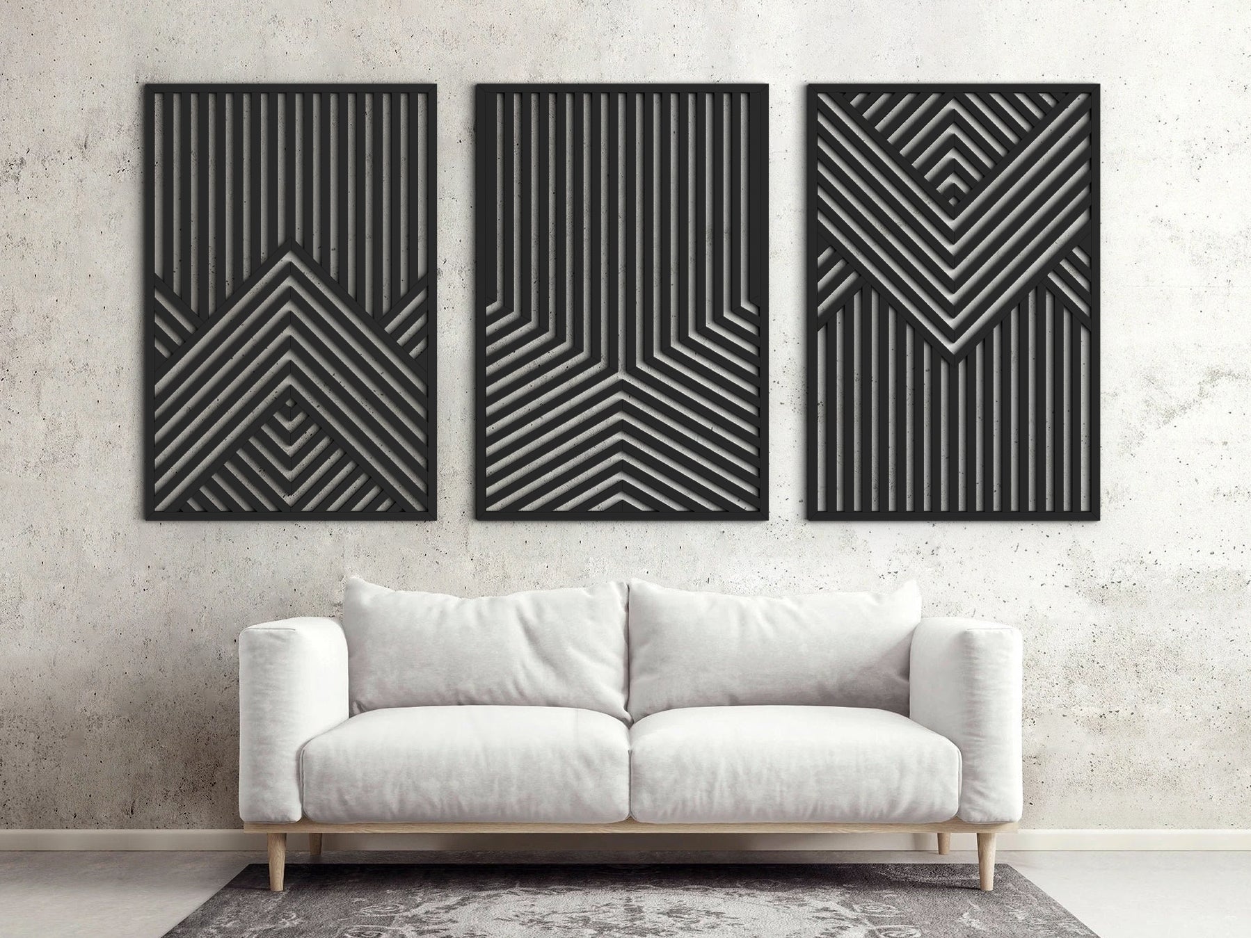 Wood wall art - Geometric wood wall decor - Minimalist wall art