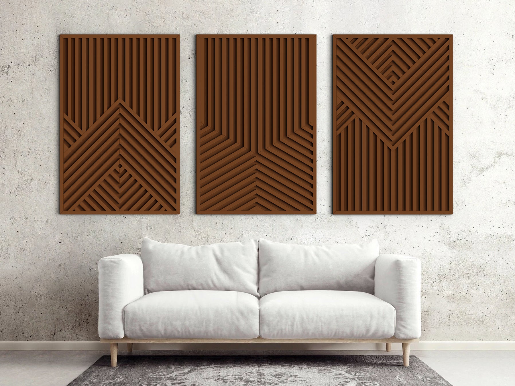 Wood wall art - Geometric wood wall decor - Minimalist wall art