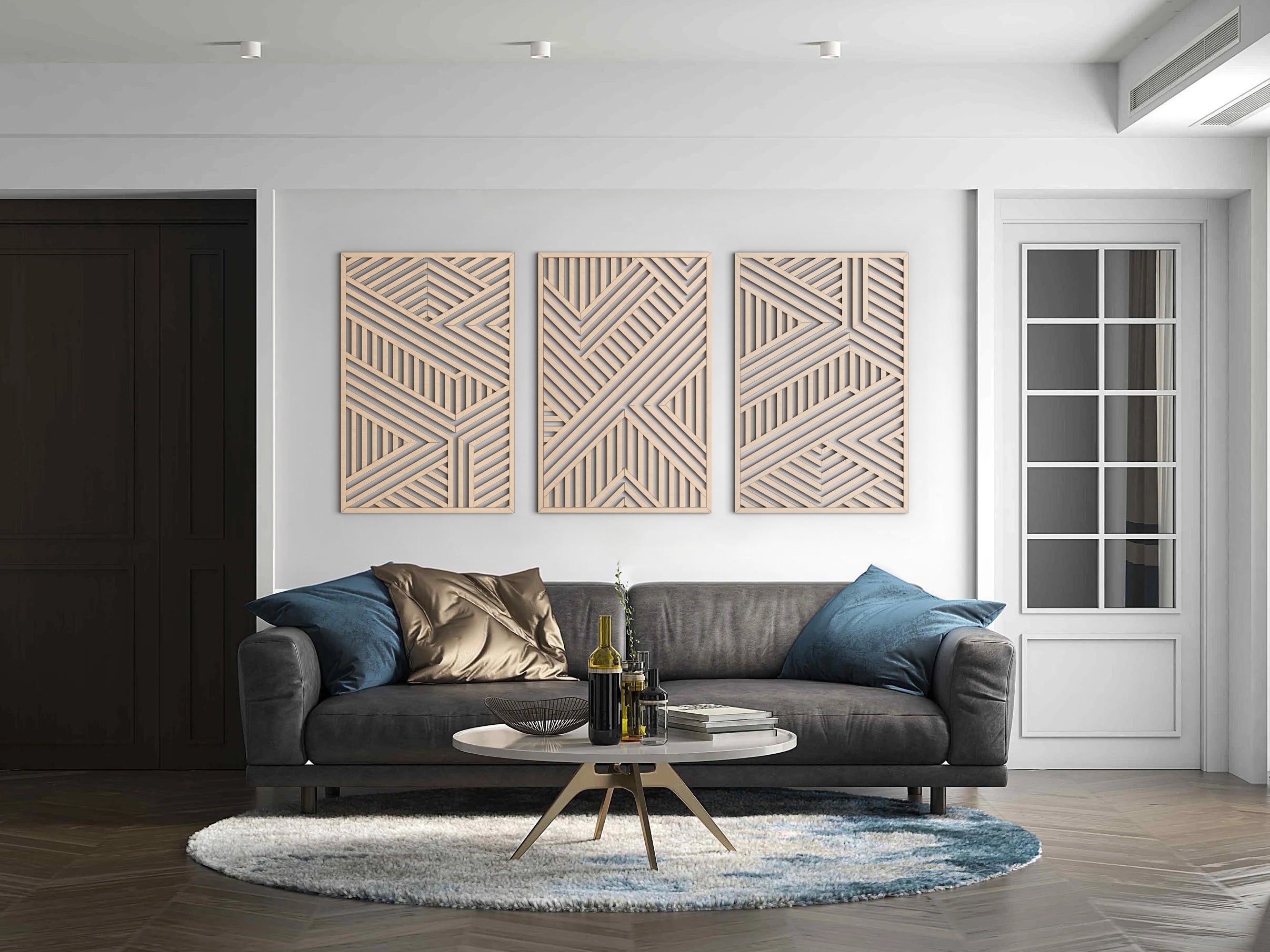 Wood wall art - Geometric wood wall decor - Abstract wall art