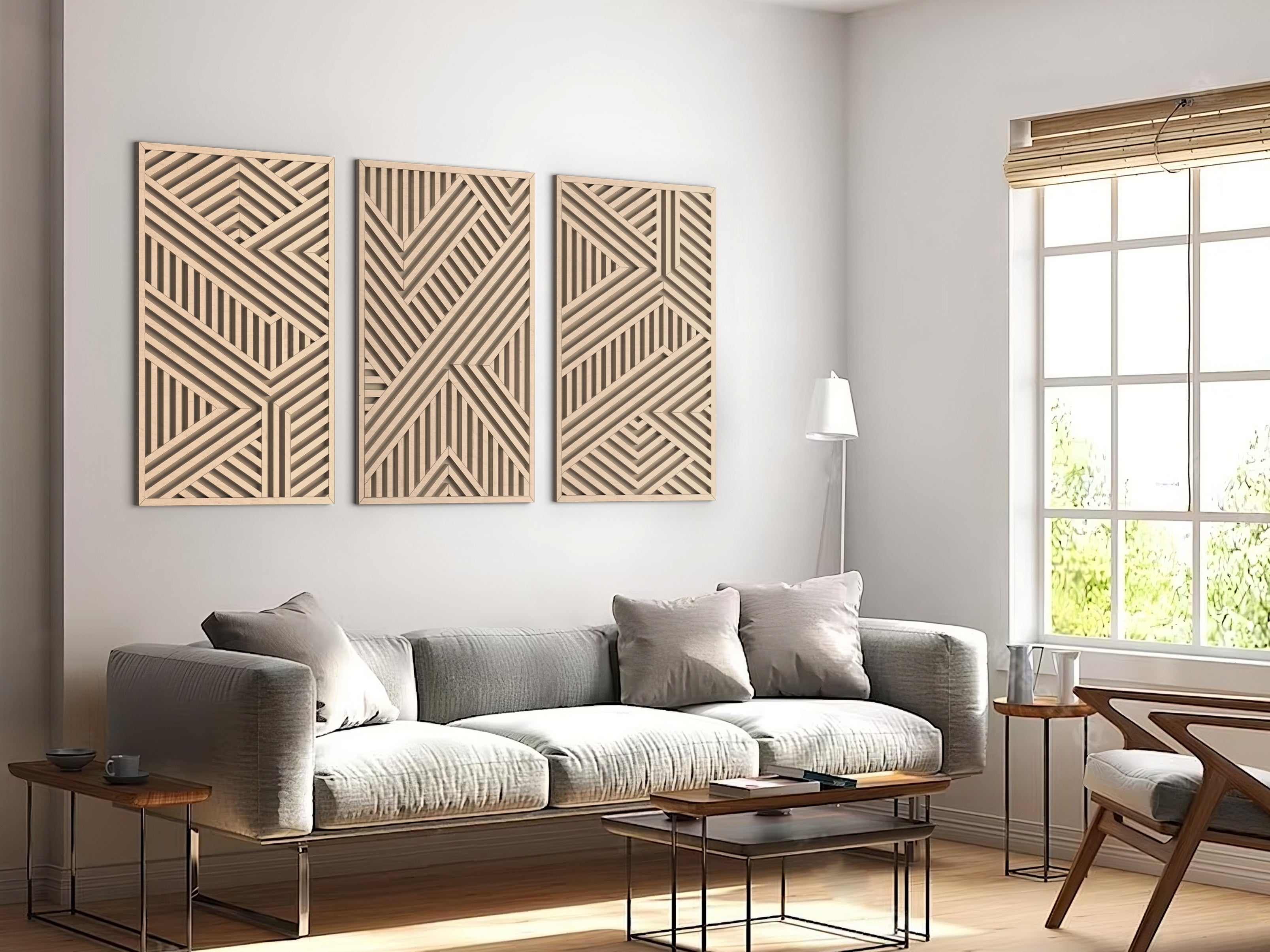 Wood wall art - Geometric wood wall decor - Abstract wall art