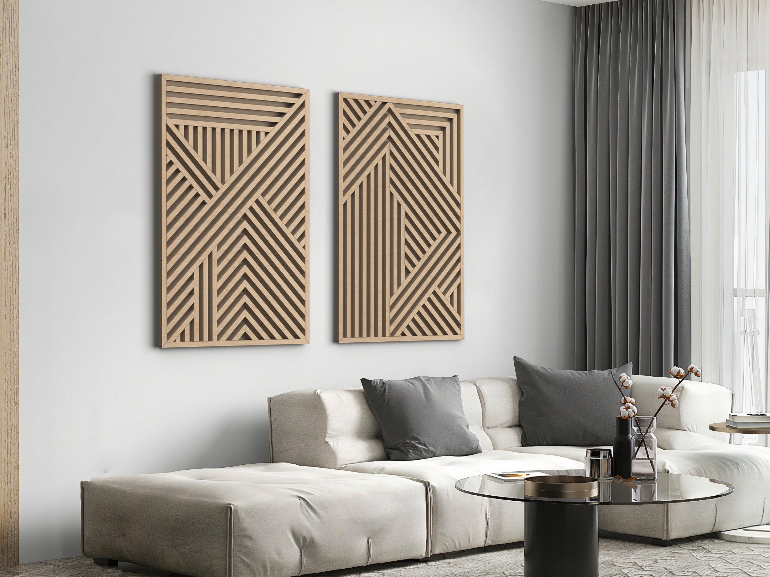 Wood wall art - Geometric wood wall decor - Abstract wall art