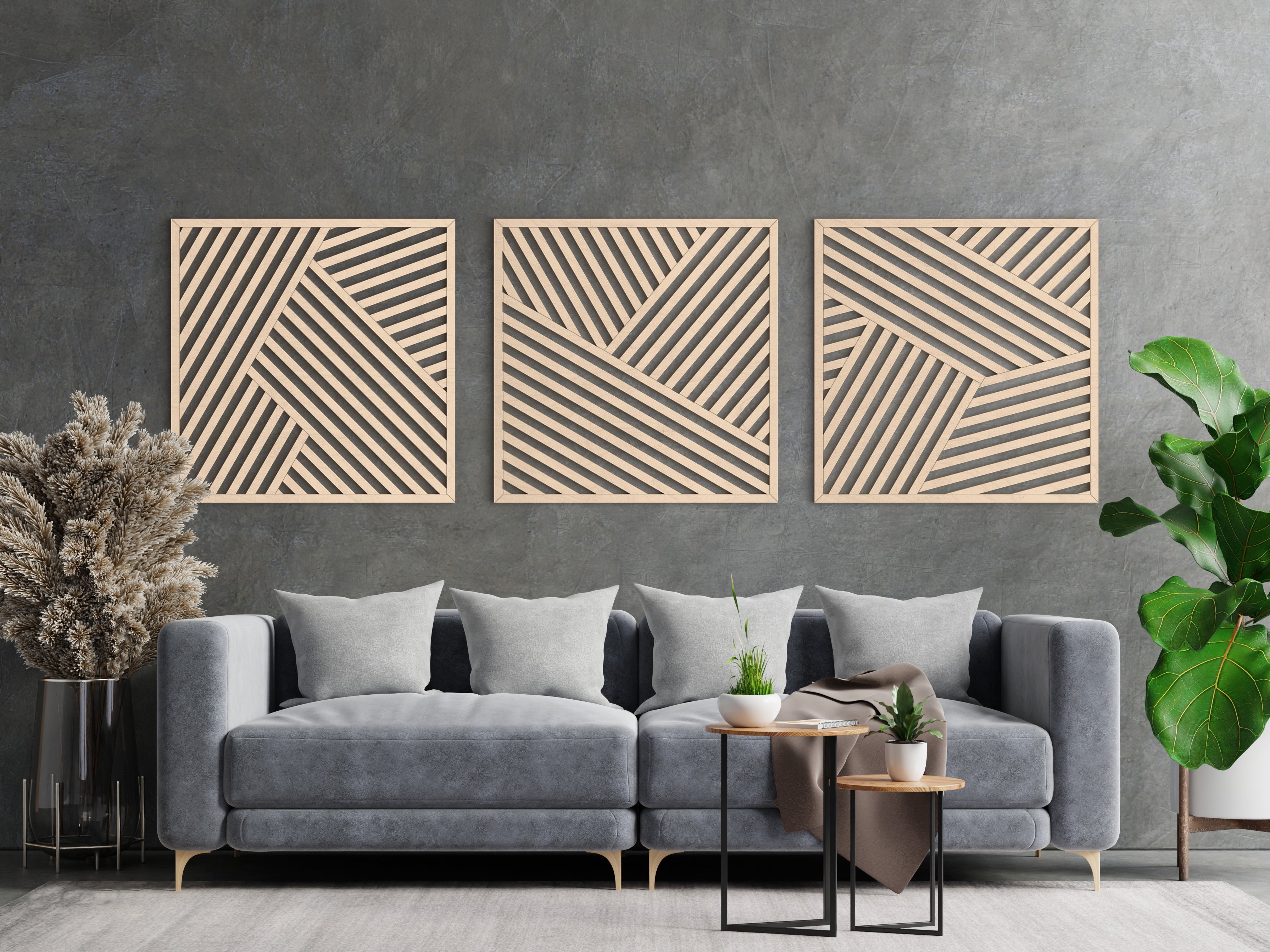Wood wall art - Geometric wood wall decor - Minimalist wall art