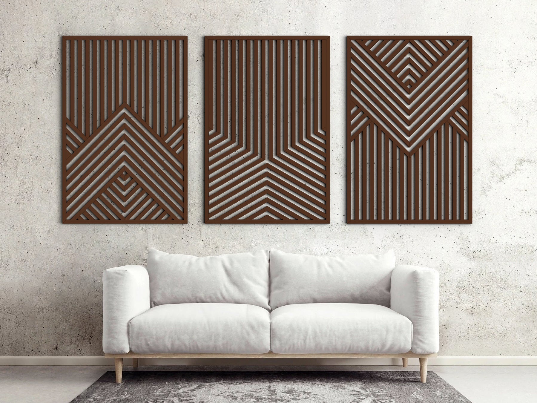 Wood wall art - Geometric wood wall decor - Minimalist wall art