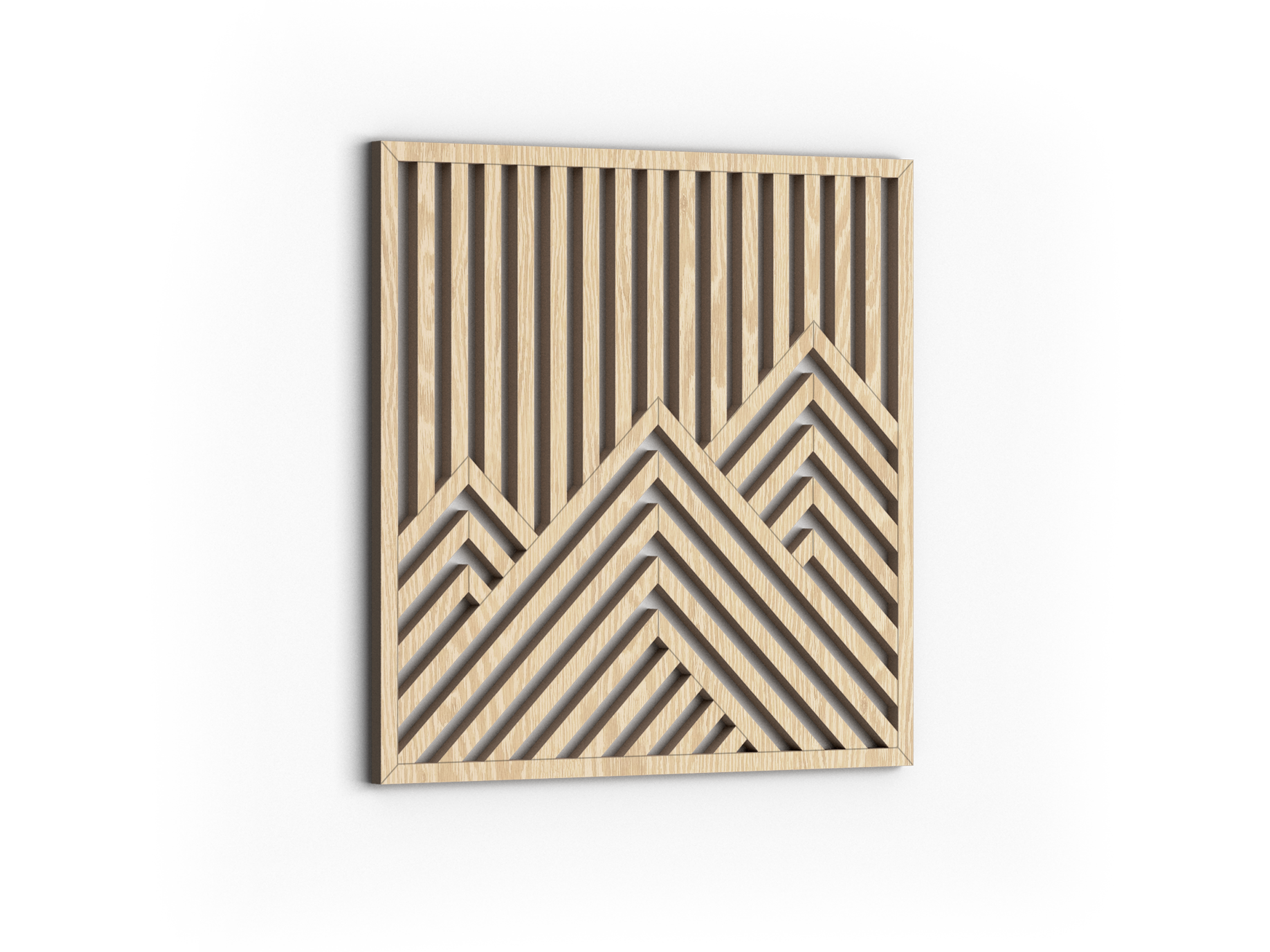 Wood wall art - Geometric wood wall decor - Mountains wall art