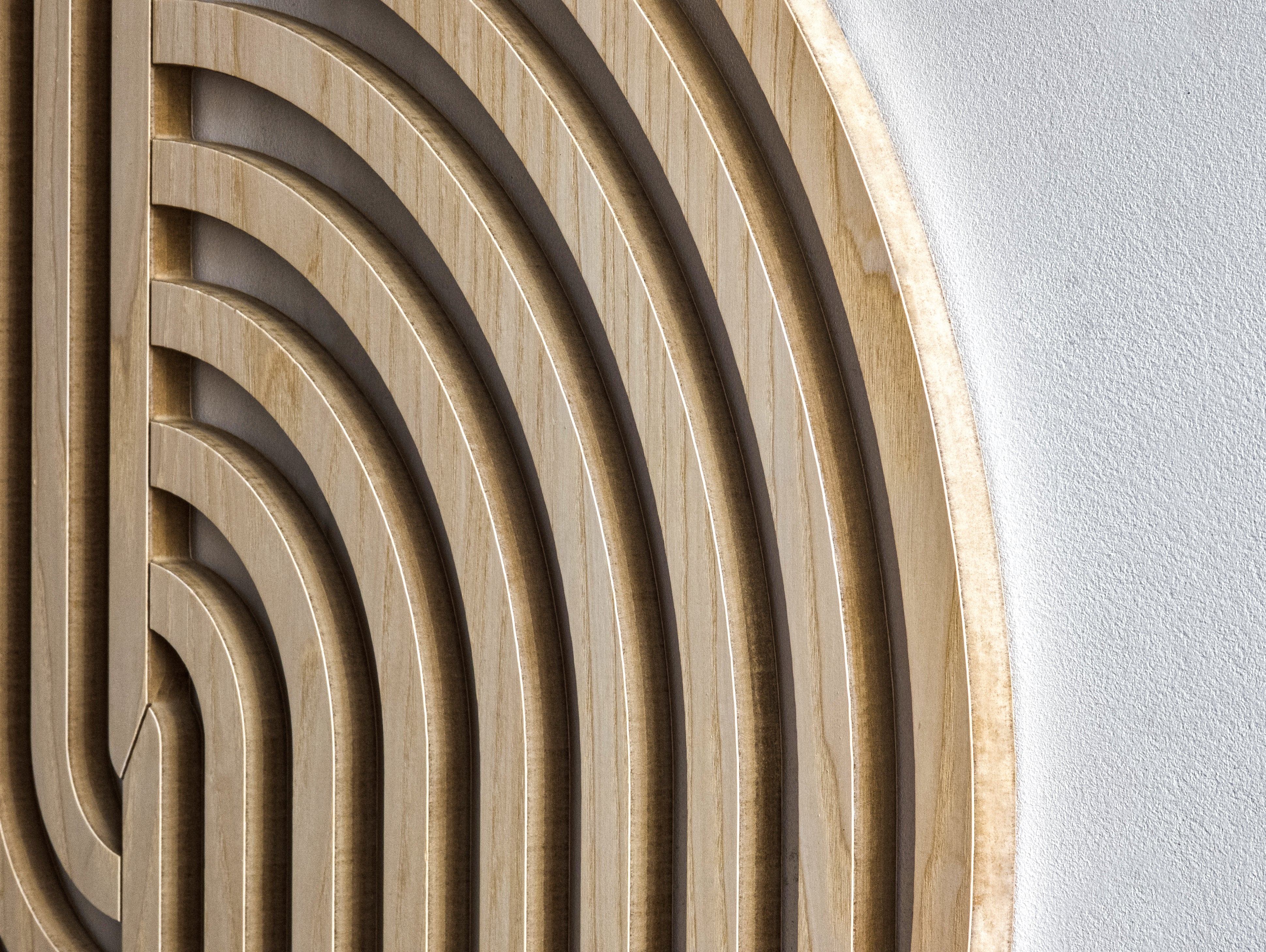 Wood wall art - Geometric wood wall decor - Round wall art