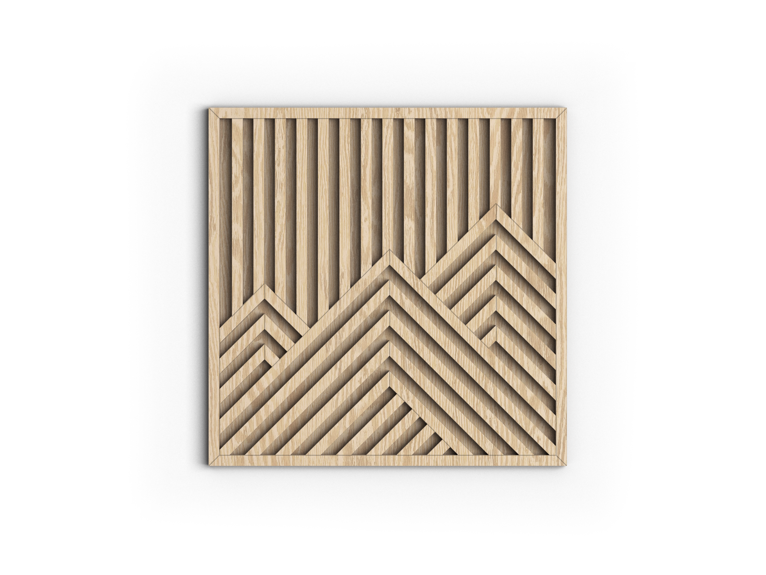 Wood wall art - Geometric wood wall decor - Mountains wall art