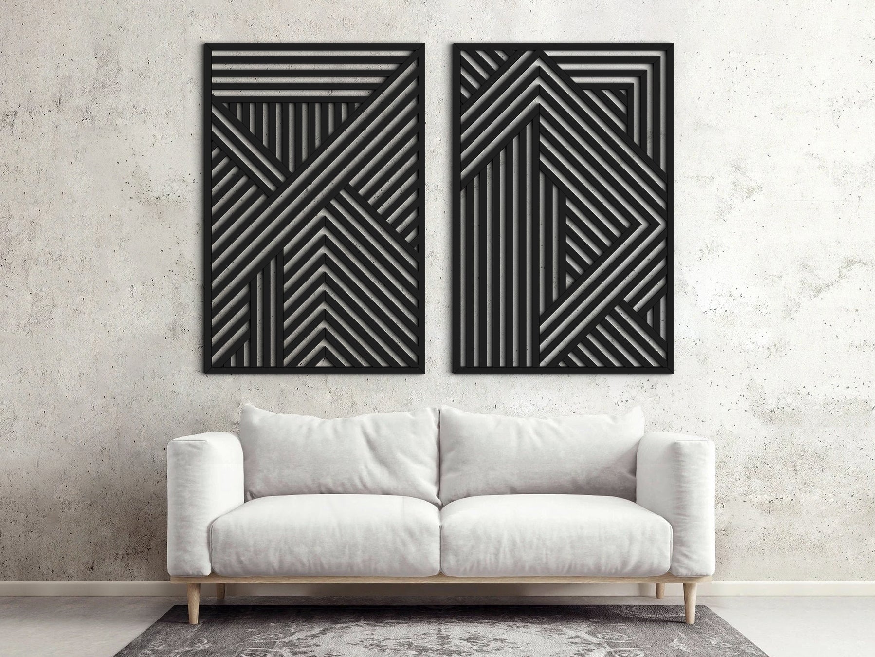 Wood wall art Geometric wood wall decor Abstract wall art
