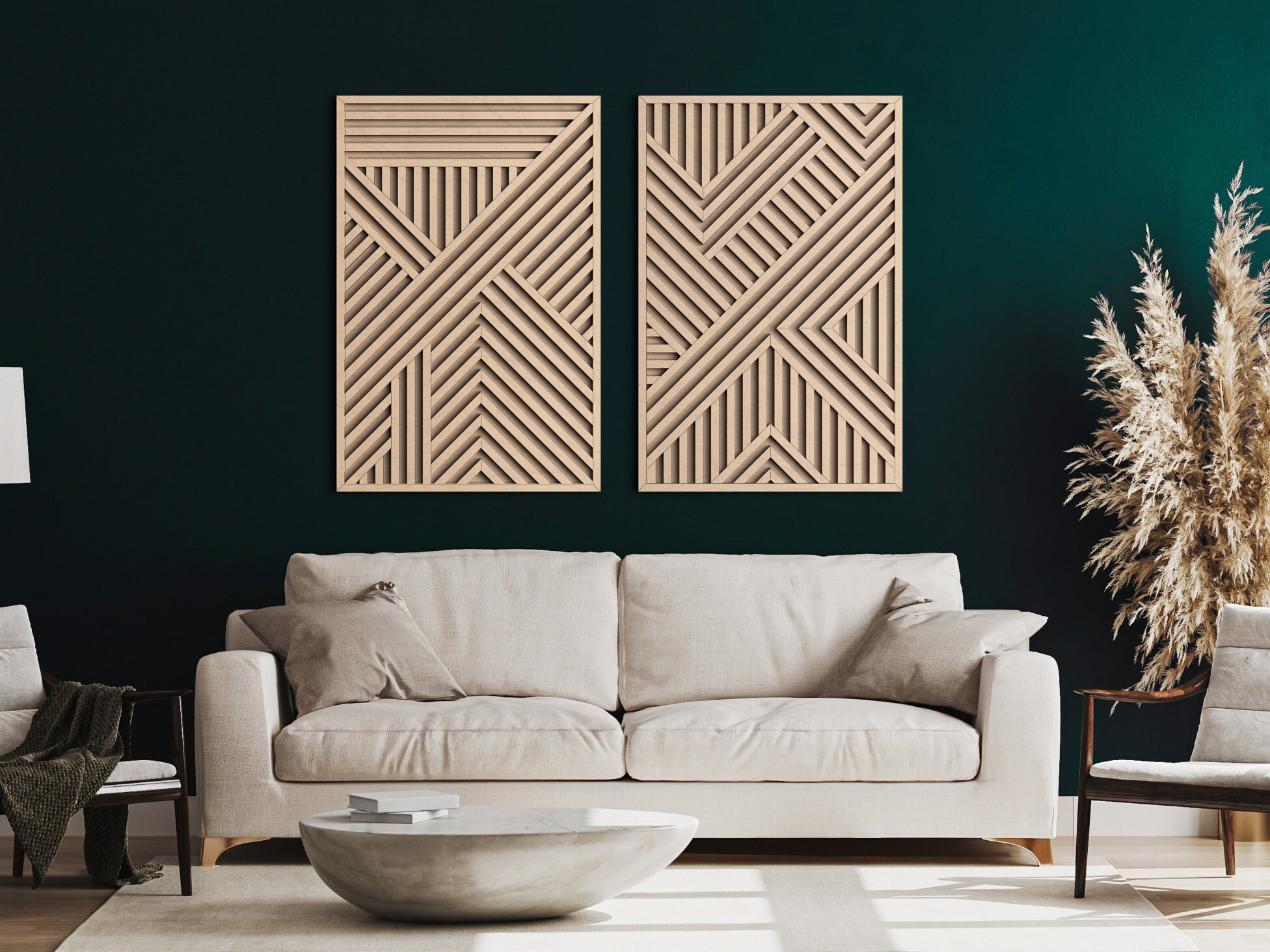 Wood wall art - Geometric wood wall decor - Abstract wall art