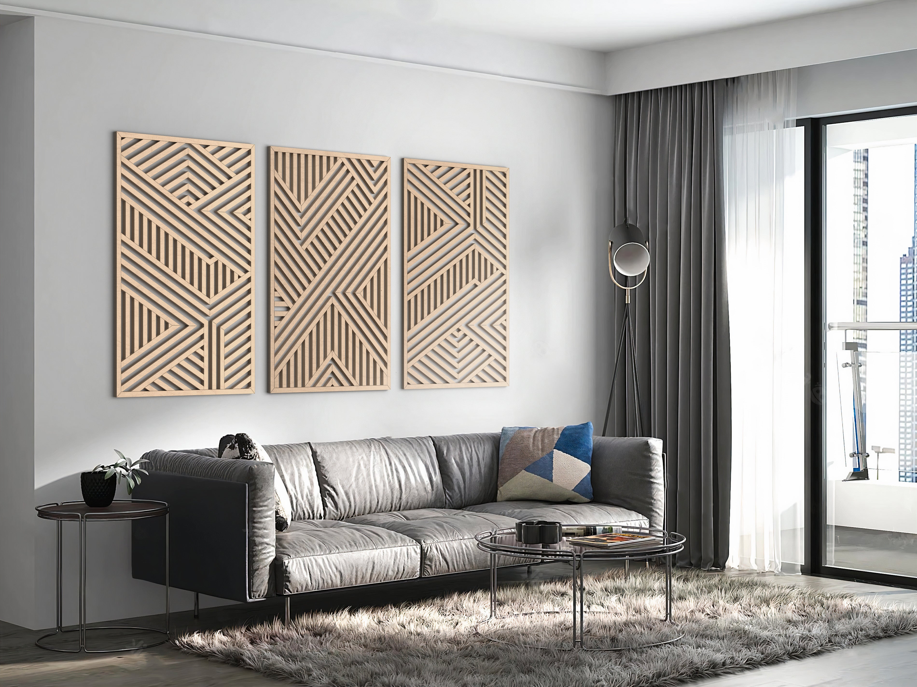 Wood wall art - Geometric wood wall decor - Abstract wall art